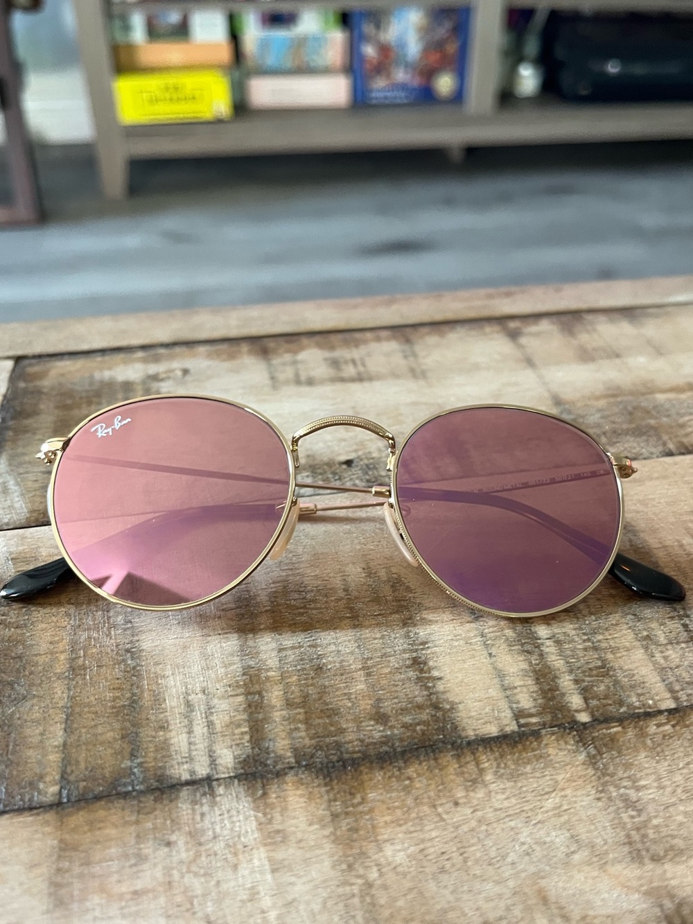 Pink Ray-Ban Round Metal Sunglasses